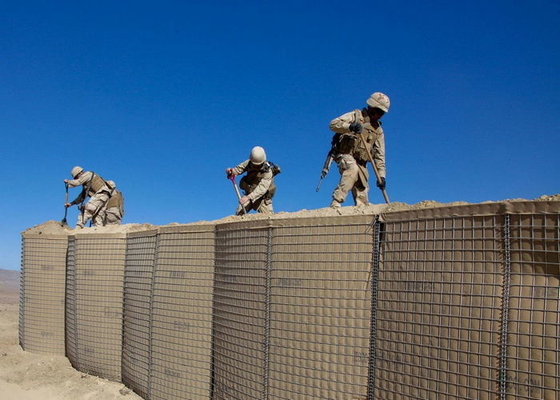 Heavy Galvanized Coated Wire Mesh Gabion Bastions Defensive Barrier System