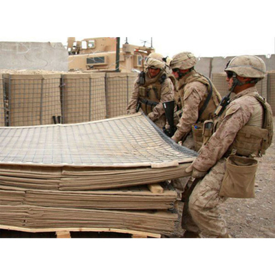 Low Carbon Steel Wire Welded 75*75mm Military Defensive Barriers For Shooting Field
