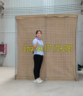 MIL1 1.37m High Galfan Coated Welded Gabion Line With Geotextile Military Grade HESCO Flood Barriers In USA Market