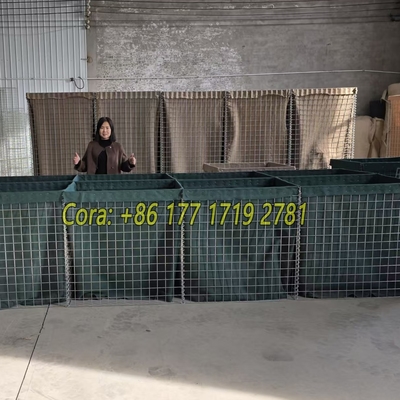 Galvanized Coated Welded Gabion Wall Type Defensive Barriers For Sand Wall Defemsove Bastion