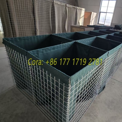 Anti Rust 4.0mm Galvanized Welded Gabion Box Lined Geotextile Cloth For Defensive Barrier Sand Filled Bastion Wall