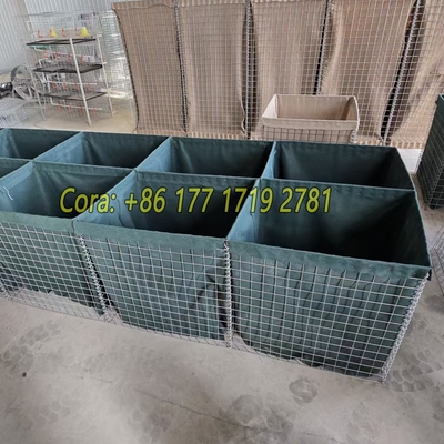 Military Hesco Bag 2.74m High Galvanized Defensive Barrier Protection Wall Made By Welded Gabion Box
