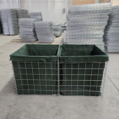 MIL1, MIL 7, MIL 10, MIL 12, MIL 19 2.74M High Hot Dipped Geotextile Lined Welded Gabion Hesco Bag for Military Defensive Barriers Bastions