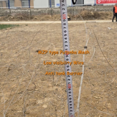 Ukrain Military Used Anti Tank Barrier Low Visibility Wire work teogether with BTO-16 Egoza Wire to Prevent People and Drones