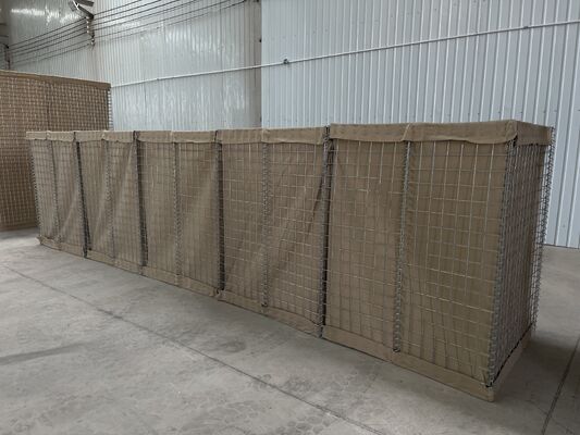 Defensive Barrier Galfan Coated Heavy Duty Blast Resistant Welded Wire Mesh Protection  Stand Bag Cage