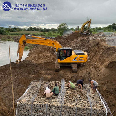 Wholesale PVC Crimped Woven Gabion Box 80x100mm Hexagonal Galfan Galvanized Gabion Basket