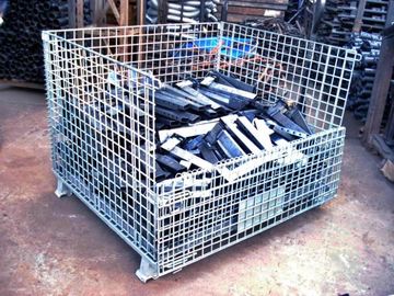 Transport Cargo Collapsible Wire Containers Hot Dipped Galvanized Stacking 4 Tiers