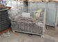 Wire Mesh Steel Pallet Cages Foldable Heavy Duty Storage For Warehouse