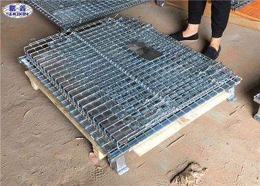 Rigid Mesh Metal Pallet Cage Collapsible Hot Dipped Galvanized Steel Wire