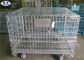 Transport Wire Mesh Pallet Cages , Welded Steel Mesh Storage Cages With Cover