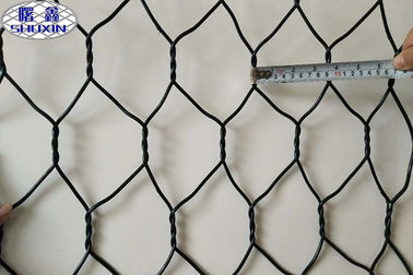 PVC Coated Woven Gabion Mesh Box Mesh Wire 2.7mm / Edge Wire 3.4mm