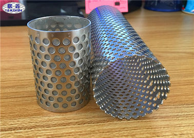 Welded Perforated Filter Tube , Smooth Flat Surface Perforated Metal Pipe