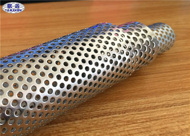 Welded Perforated Filter Tube , Smooth Flat Surface Perforated Metal Pipe