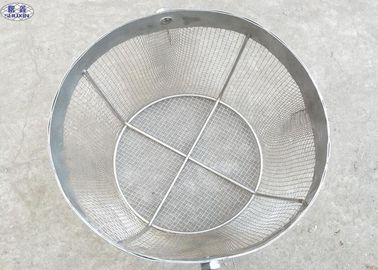 Round Stainless Steel Wire Mesh Baskets , 304 316 Wire Mesh Filter Basket