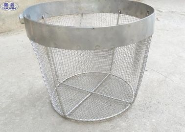 Round Stainless Steel Wire Mesh Baskets , 304 316 Wire Mesh Filter Basket