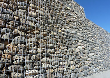 1x1x0.5m 2x1x1m Welded Mesh Gabion Box , Hot Dip Galvanized Gabion Retaining Wall