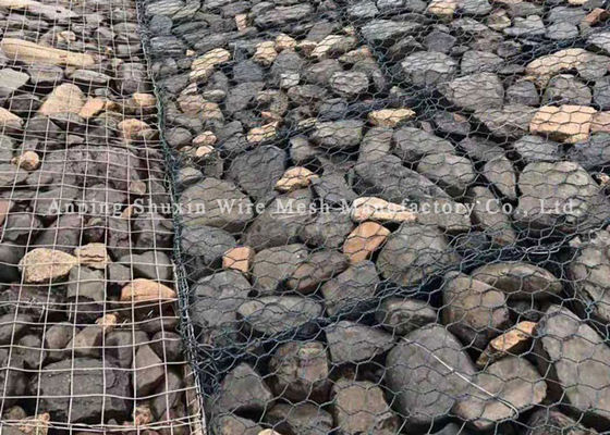 2.0mm Pvc Coated Bridge Protection Woven Gabion Baskets