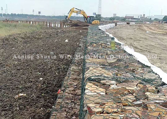 Retaining Galvanized Three Twisted Hexagonal Gabion Basket