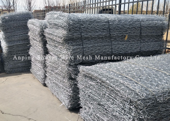 Woven Three Twist 2.4mm Stone Filled Gabion Baskets For Retaining Wall