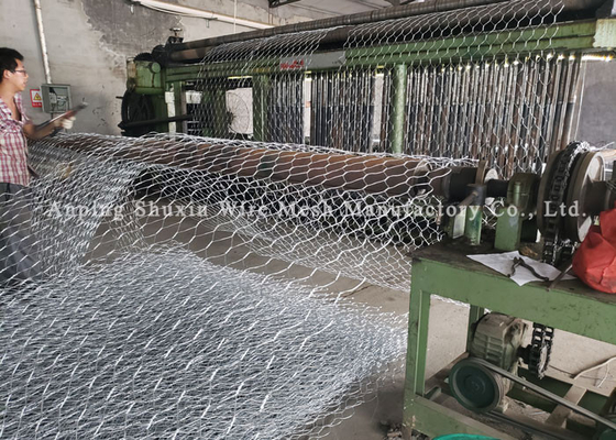 Three Twisted Weave 3.4mm Stone Filled Gabions Galvanized Hexagonal Wire Mesh