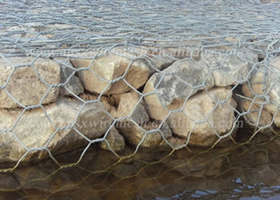 Heavy Zinc Coated Gabion Cage Wire Mesh 80mm X 100mm 3.0mm Diameter