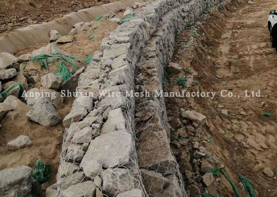 Galvanized Hexagonal Iron Wire Filling Gabion Baskets For River Bank Protection