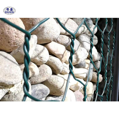 Rustproof Galvanized Hexagon Galfan Gabion Baskets For Seawall Protection