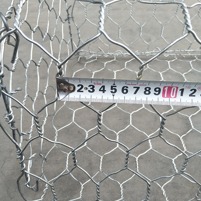 8*10cm 2.7mm Gabion Wire Baskets Galvanized / Pvc Coated 2x1x1m