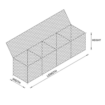 Stone Cages Hexagonal Pvc Coated Gabion Box  2x1x0.5