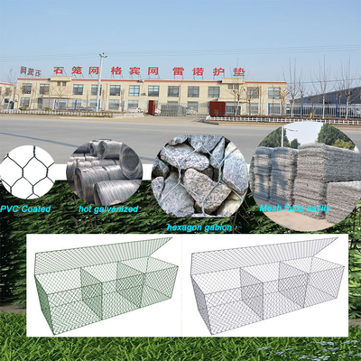 Anti Rust Woven Gabion Baskets 1mx1mx1m Stone Filled Rock Protection