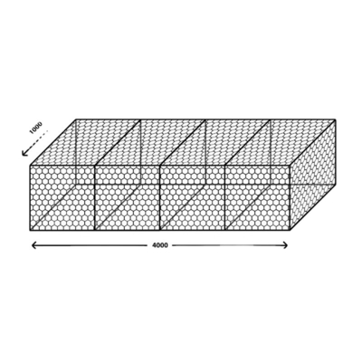 4x1x1 Iron Fence 3.4mm Galvanized Gabion Baskets Retaining Wall Wire Mesh