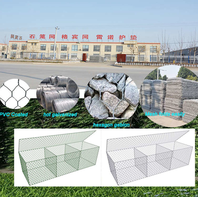 Pvc Green 6mx2mx0.3m Hexagonal Gabion Basket Galvanized Iron Wire Mesh Rock Box