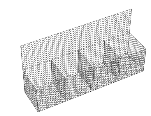 4x1x1m Hexagonal Galvanised Gabions 3.8mm Wall  Rust Proof Fix Stone Filling Units