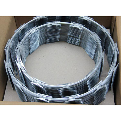 Silver Gray Razor Barbed Blade Wire Effective Perimeter Protection