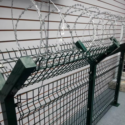 Iron Galvanized Or 304 Stainless Steel Razor Blade Fencing Wire Used For High Security Fence