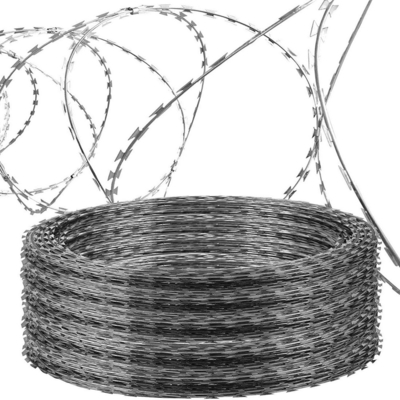Stainless Steel Concertina Crossed Flat Warp BTO-22 Razor Barbed Wire Fence for Airport Fence