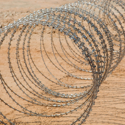 BTO-22 CBT-65 Concertina wire galvanized blade wire stainless steel razor barbed wire wall fence