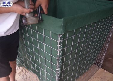Hot Dipped Galvanized Military Gabion Box hesco barrier , Wire Mesh Retaining Wall