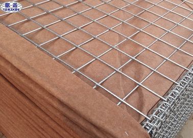 Brown Military Gabion Box, Hesco barrier Galvanized Gabion Box Effective Protection
