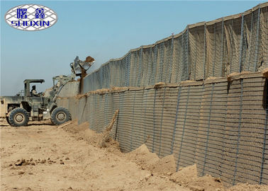 Gavanized Defensive Gabion Barrier Geotextile Anti -  Rust Feature