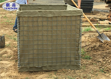 Galvanized Defensive Bastion Wall , Welded Gabion Bastion Blast Wall