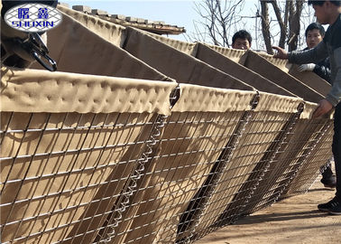 Hot Dipped Galvanized Defensive Bastion Wall / Welded Wire Gabion Baskets