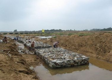 Professional Rock Basket Retaining Wall , Rock Cage Wall Hexagonal Mesh
