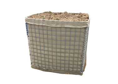 Hot Dipped Galvanized Welded Gabion Baskets Sand Color Anti - Explosion Wall