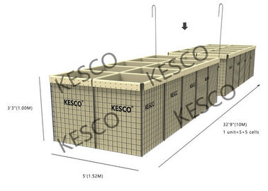 MIL 4 Defense Hesco Bastion Collapsible Metal Security Barrier 3'' X 3'' Mesh Hole