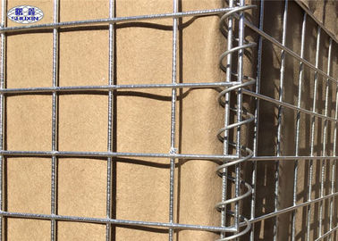 Sand Defence Wall Military Hesco Barriers , Galvanized Welded Wire Mesh Box