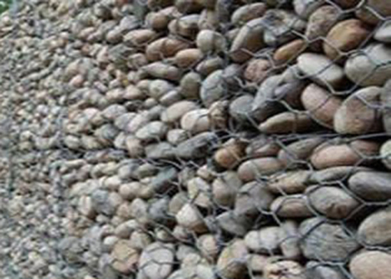 Hexagon 2.0mm Pvc Coated Gabion Baskets Wall Cages For Preventing